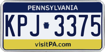 PA license plate KPJ3375