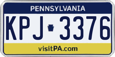 PA license plate KPJ3376