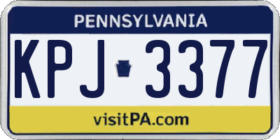 PA license plate KPJ3377