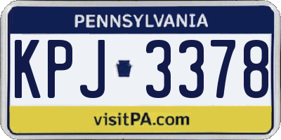 PA license plate KPJ3378
