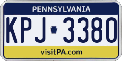 PA license plate KPJ3380