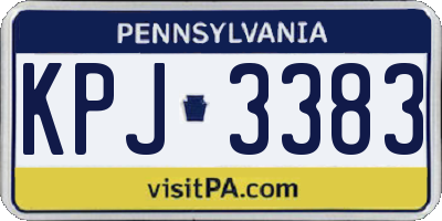 PA license plate KPJ3383