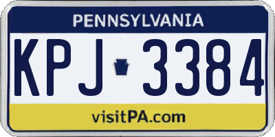PA license plate KPJ3384