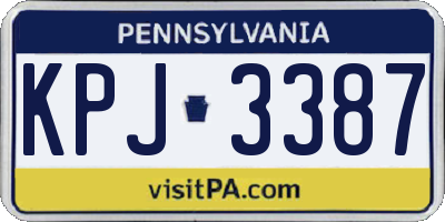 PA license plate KPJ3387