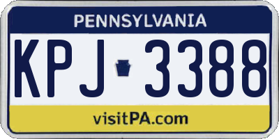 PA license plate KPJ3388