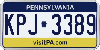 PA license plate KPJ3389