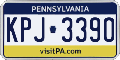 PA license plate KPJ3390