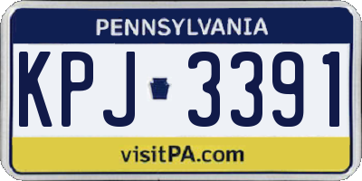 PA license plate KPJ3391