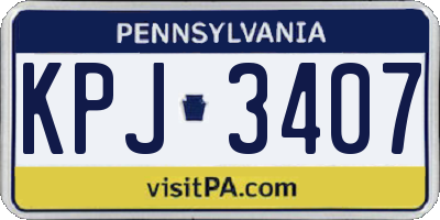 PA license plate KPJ3407