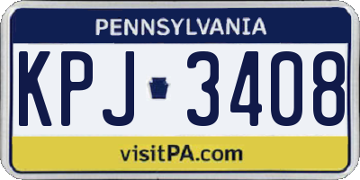PA license plate KPJ3408