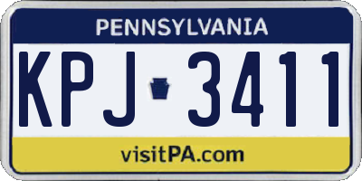 PA license plate KPJ3411