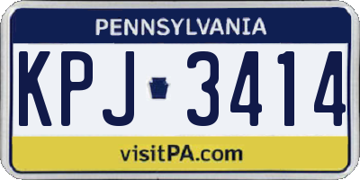 PA license plate KPJ3414