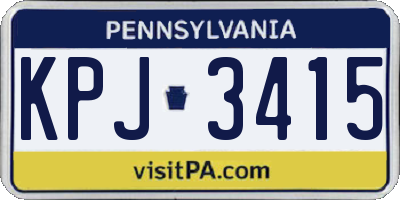 PA license plate KPJ3415