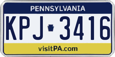 PA license plate KPJ3416