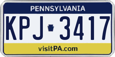 PA license plate KPJ3417