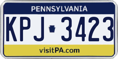 PA license plate KPJ3423