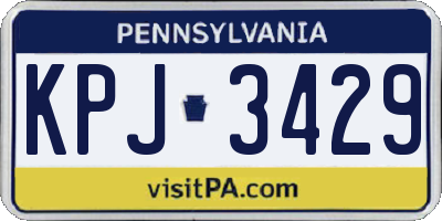 PA license plate KPJ3429