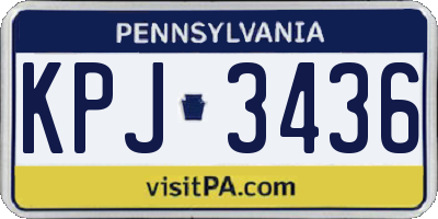 PA license plate KPJ3436