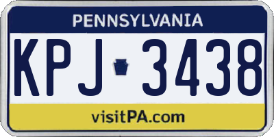 PA license plate KPJ3438