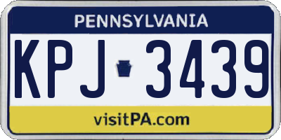 PA license plate KPJ3439