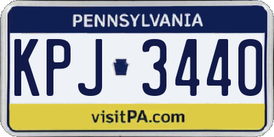 PA license plate KPJ3440