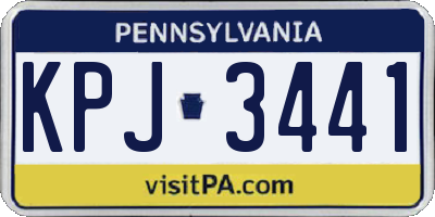 PA license plate KPJ3441