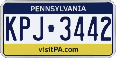 PA license plate KPJ3442