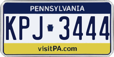 PA license plate KPJ3444