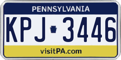 PA license plate KPJ3446