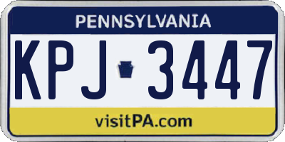 PA license plate KPJ3447