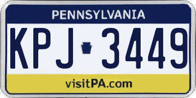 PA license plate KPJ3449