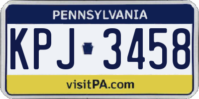 PA license plate KPJ3458