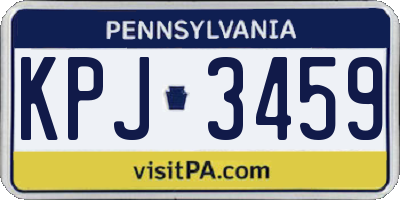 PA license plate KPJ3459