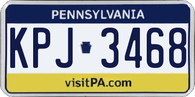 PA license plate KPJ3468