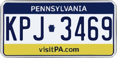 PA license plate KPJ3469