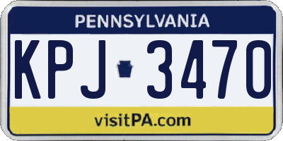 PA license plate KPJ3470