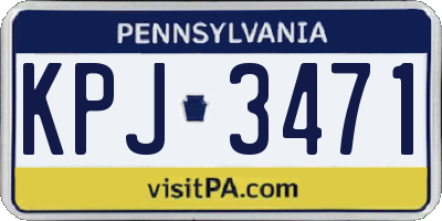 PA license plate KPJ3471