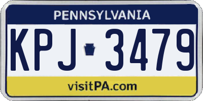 PA license plate KPJ3479