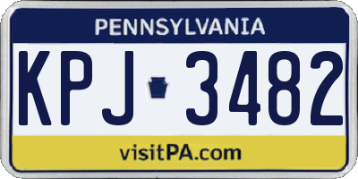 PA license plate KPJ3482