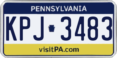 PA license plate KPJ3483