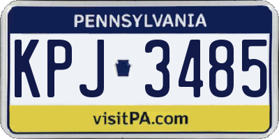 PA license plate KPJ3485