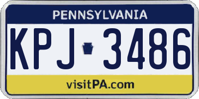 PA license plate KPJ3486