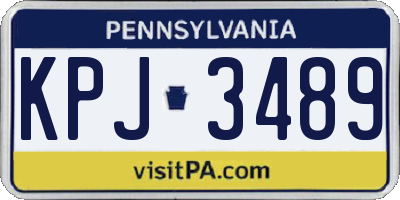 PA license plate KPJ3489