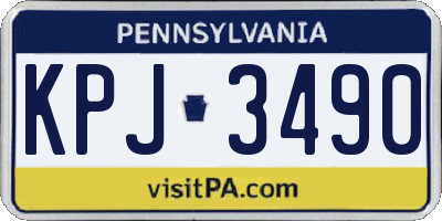 PA license plate KPJ3490