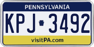 PA license plate KPJ3492