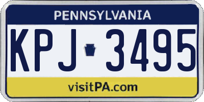 PA license plate KPJ3495