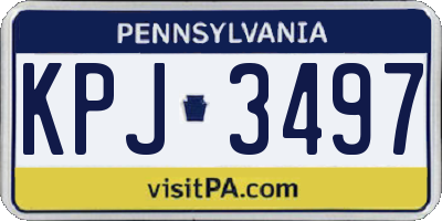 PA license plate KPJ3497