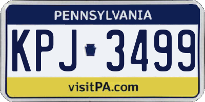 PA license plate KPJ3499