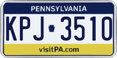 PA license plate KPJ3510