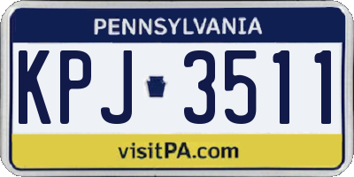 PA license plate KPJ3511